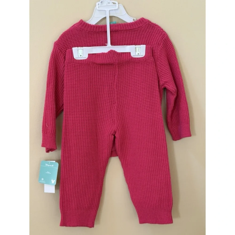 Disney Baby 2-Piece Infant Girls Minnie Mouse Pink Sweater & Pants Set 12M NWT